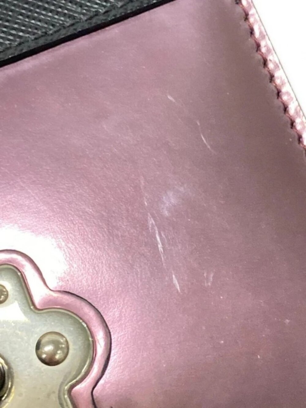 PRADA CAHiER Purple Black Silver Patent Leather Leather Shoulder Bag - Picture 8 of 15